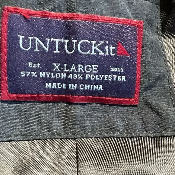 Untuckit jacket coat charcoal blazer sport coat zip button Caladoc sz‎ XL Gray